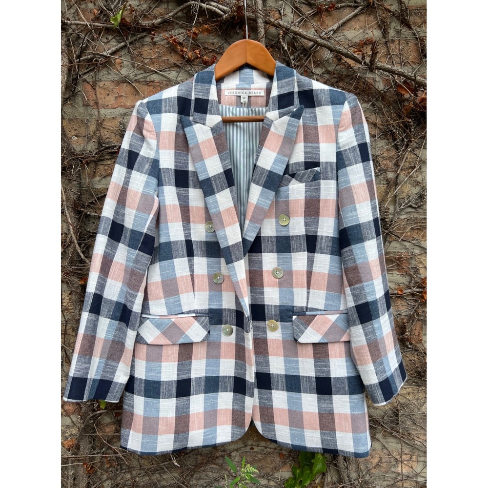 Veronica Beard Schoolboy Gingham Plaid Dickey Blazer Jacket Size 12 LNWOT